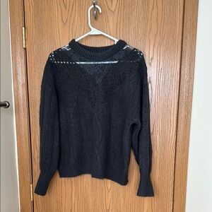 Express Black Crew Neck Sweater with Relaxed Fit